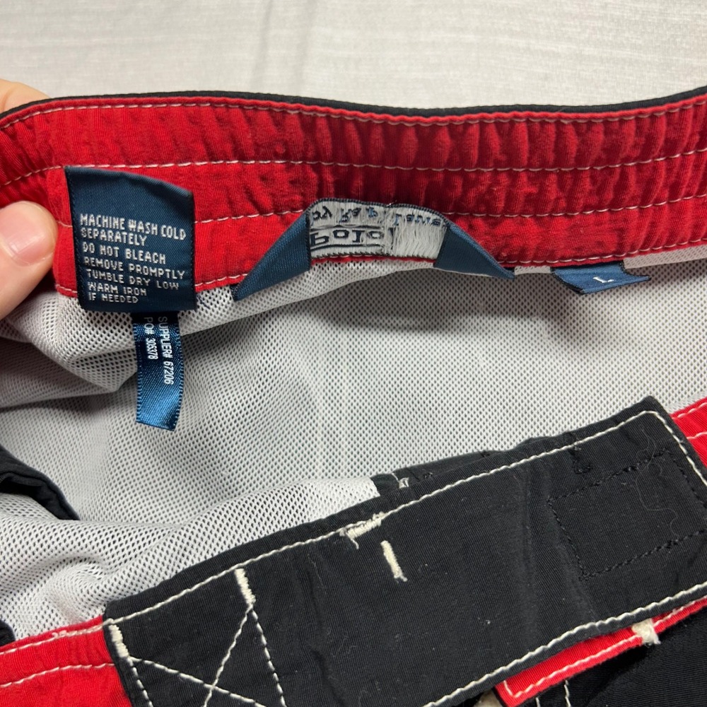 Polo Ralph Lauren Mens Black Cargo Swim Trunks Board Shorts Red Pony Size L - Picture 6 of 11